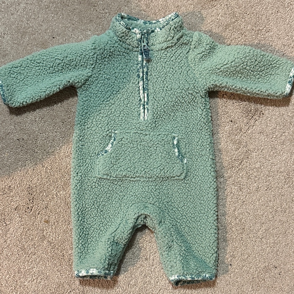 Carters Sherpa Baby One-Piece in Sage Green